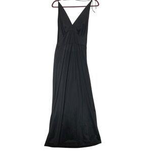 MAJESTIC SPECIALTIES Vintage Black Nylon Night Gown Open Back‎ Size S